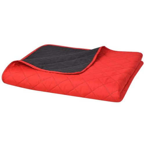 131552  Double-sided Quilted Bedspread Red and Black 170x210 cm