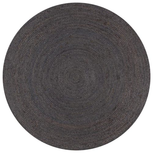 Ručno rađeni tepih od jute okrugli 120 cm tamnosivi