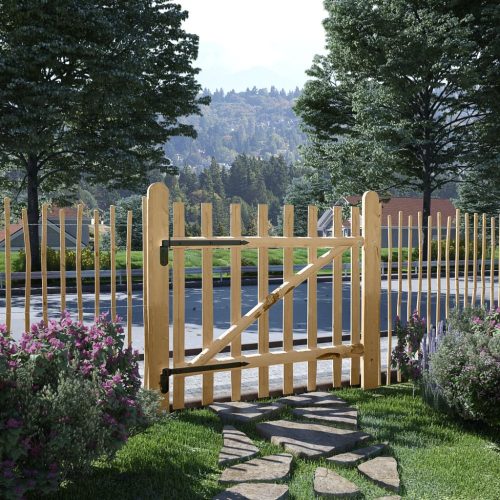 Jednostruka vrata za ogradu od drva lješnjaka 100 x 90 cm