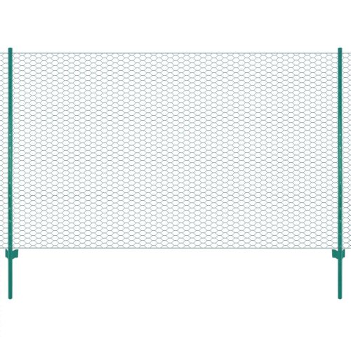 Ograda od žičane mreže sa stupovima čelična 25 x 2 m zelena