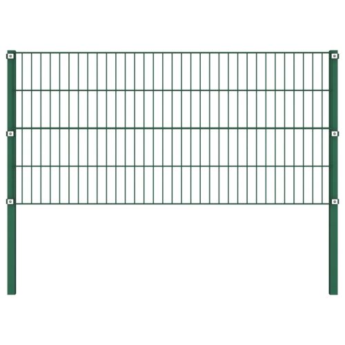 Panel za ogradu sa stupovima željezni 1,7 m zeleni