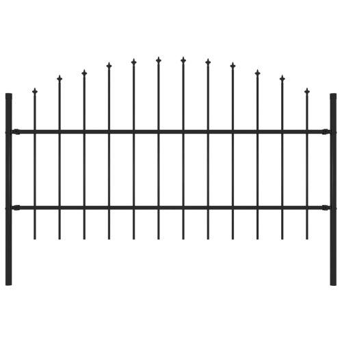 Vrtna ograda s ukrasnim kopljima (0,75 - 1) x 1,7 m čelična crna