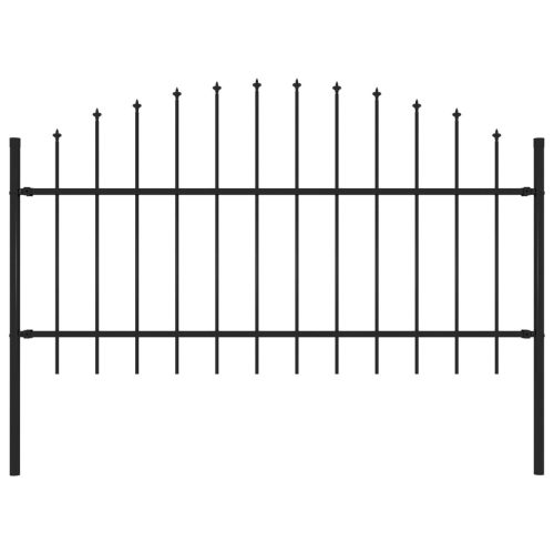 Vrtna ograda s ukrasnim kopljima (1 - 1,25 ) x 1,7 m čelična crna