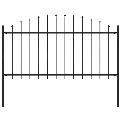 Vrtna ograda s ukrasnim kopljima (1,25 - 1,5 ) x 1,7 m čelična crna