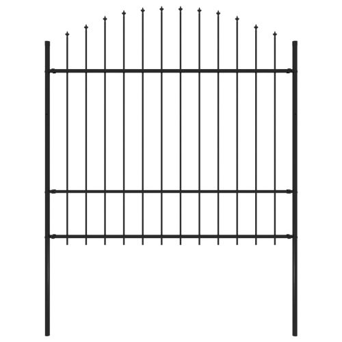 Vrtna ograda s ukrasnim kopljima (1,5 - 1,75 ) x 1,7 m čelična crna