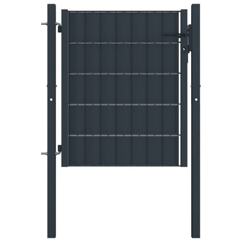 Vrata za ogradu od PVC-a i čelika 100 x 101 cm antracit