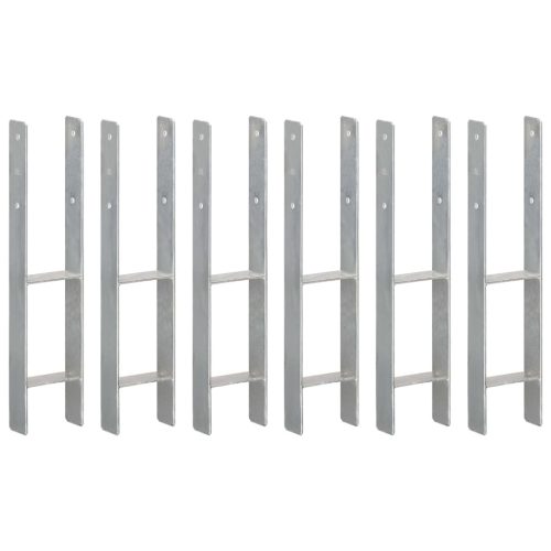 Sidra za ogradu 6 kom srebrna 12 x 6 x 60 cm pocinčani čelik