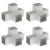 Spojnici za stupove u X-obliku 4 kom pocinčani metal 101x101 mm