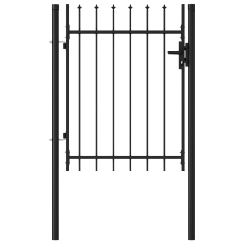 Jednostruka vrata za ogradu sa šiljcima na vrhu 1 x 1,2 m crna