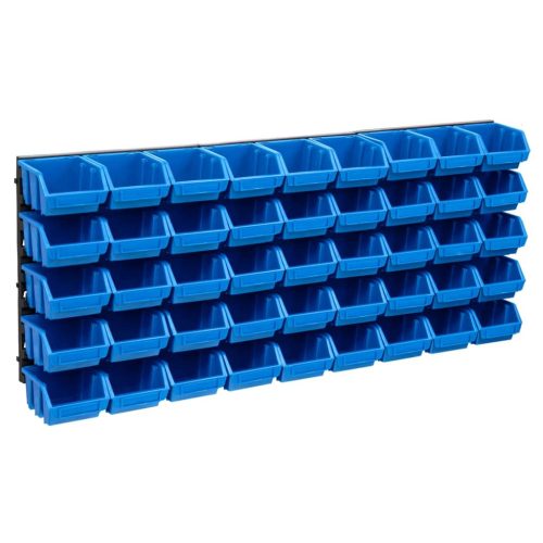 48-dijelni set kutija za pohranu sa zidnim pločama plavo-crni