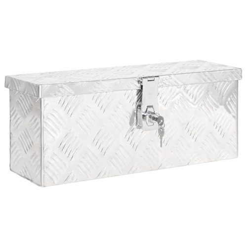 Kutija za pohranu srebrna 50 x 15 x 20,5 cm aluminijska