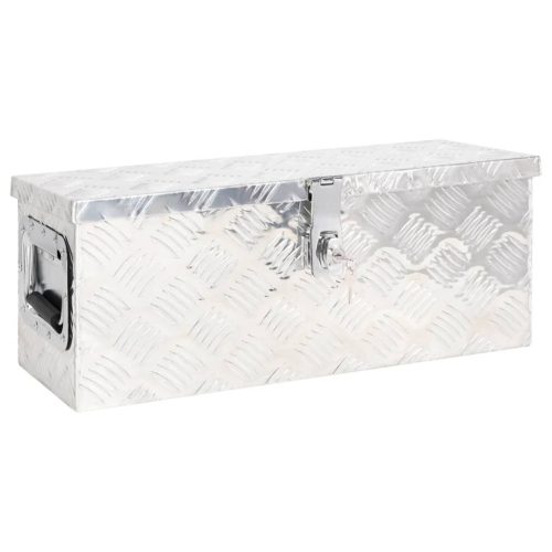 Kutija za pohranu srebrna 60 x 23,5 x 23 cm aluminijska