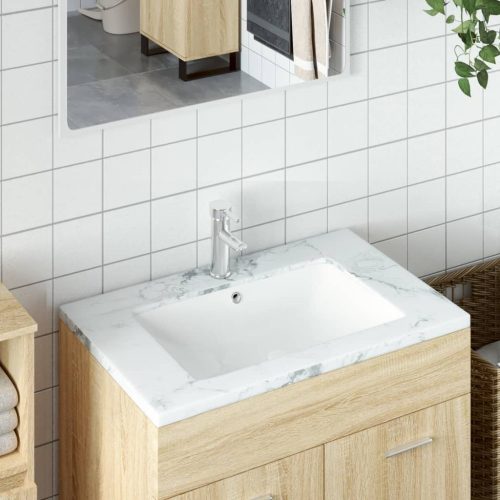 Kupaonski umivaonik bijeli 55,5x37,5x19 cm pravokutni keramički
