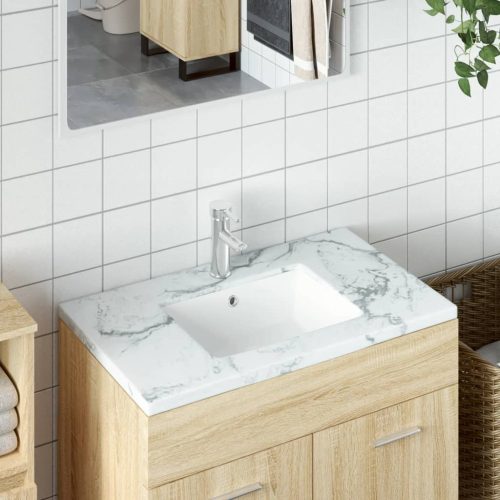 Kupaonski umivaonik bijeli 46,5x35x18 cm pravokutni keramički