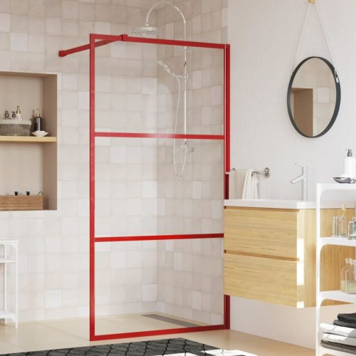 Stijenka za walk-in tuš sa staklom ESG crvena 100 x 195 cm