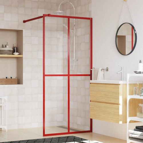 Stijenka za walk-in tuš sa staklom ESG crvena 80 x 195 cm