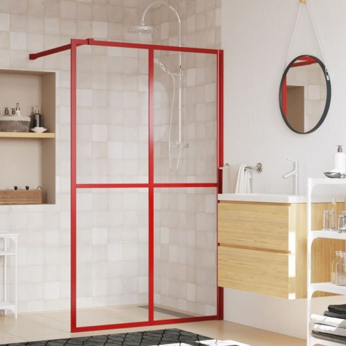 Stijenka za walk-in tuš sa staklom ESG crvena 118 x 195 cm