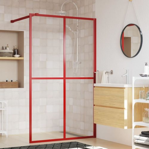 Stijenka za walk-in tuš sa staklom ESG crveno 140 x 195 cm