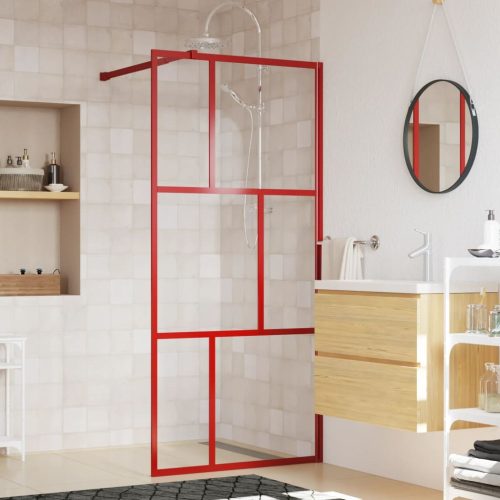 Stijenka za walk-in tuš sa staklom ESG crvena 80 x 195 cm