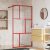 Stijenka za walk-in tuš sa staklom ESG crvena 100 x 195 cm