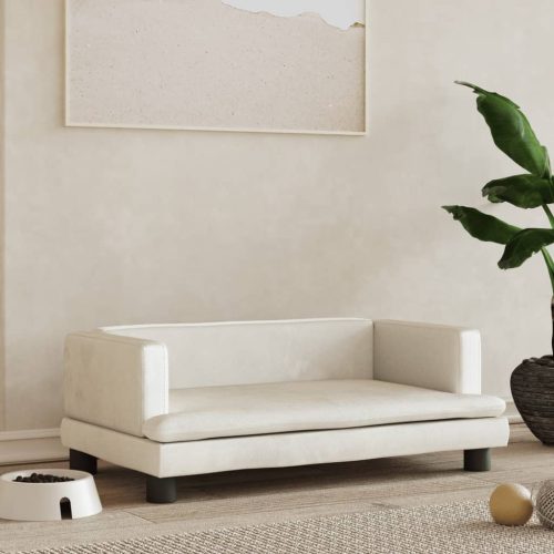 Krevet za pse krem 80 x 45 x 30 cm baršunasti