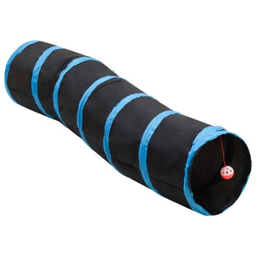 Tunel za mačke S-oblika crno-plavi 122 cm poliesterski