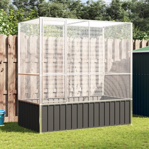 Kavez za ptice srebrni 210,5 x 107 x 212 cm čelični