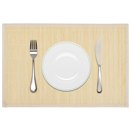 242107 6 Bamboo Placemats 30 x 45 cm Natural