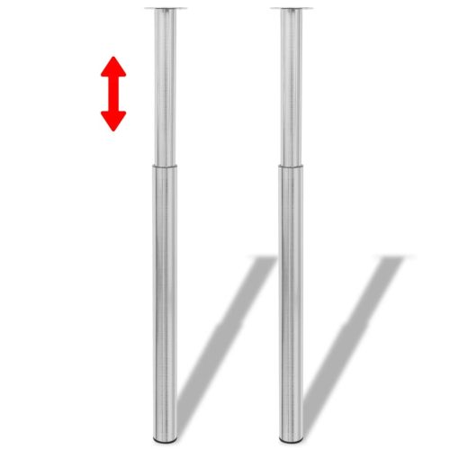 2 Teleskopske Noge za Stol Brušeni nikal 710 mm-1100 mm