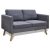 Sofa Dvosjed od Tkanine Tamno Siva