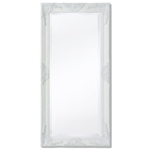 Zidno ogledalo u baroknom stilu 100 x 50 cm bijelo
