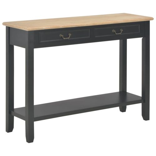Konzolni stol crni 110 x 35 x 80 cm drveni