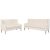 2-dijelni set sofa od tkanine krem bijeli