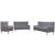 3-dijelni set sofa od tkanine sivi