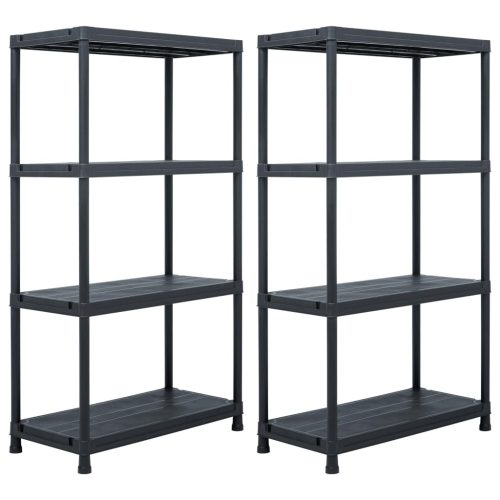 Stalci za pohranu 2 kom crni 60 x 30 x 138 cm plastični