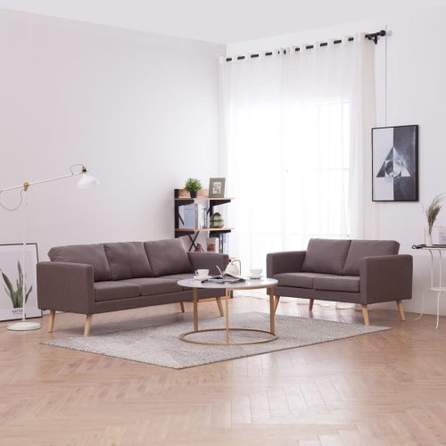 2-dijelni set sofa od tkanine bež