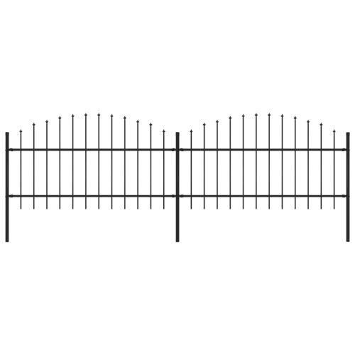 Vrtna ograda s ukrasnim kopljima (1-1,25) x 3,4 m čelična crna