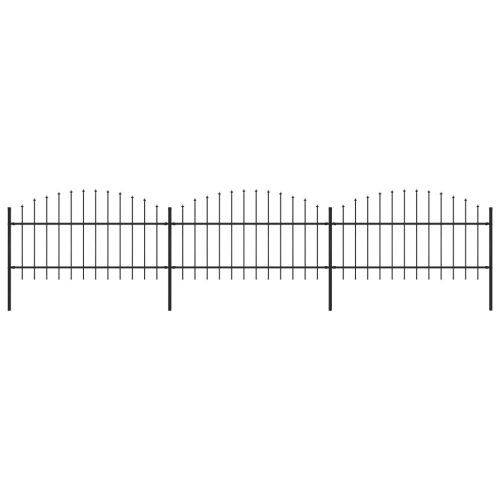Vrtna ograda s ukrasnim kopljima (1-1,25) x 5,1 m čelična crna