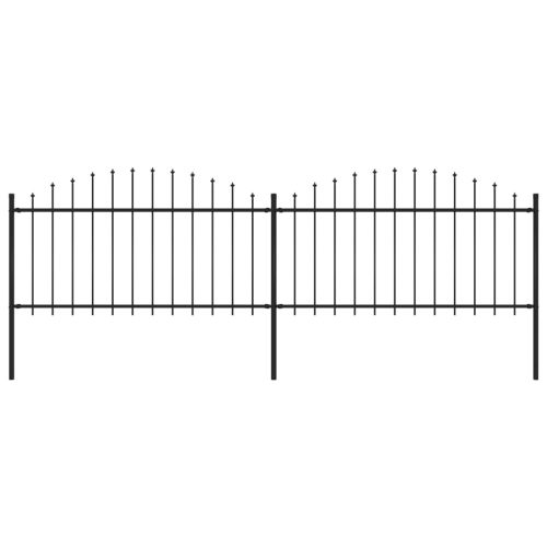 Vrtna ograda s ukrasnim kopljima (1,25-1,5) x 3,4 m čelična crna