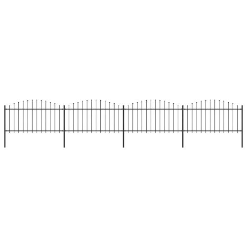 Vrtna ograda s ukrasnim kopljima (1,25-1,5) x 6,8 m čelična crna