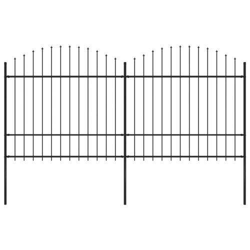 Vrtna ograda s ukrasnim kopljima (1,5-1,75) x 3,4 m čelična crna