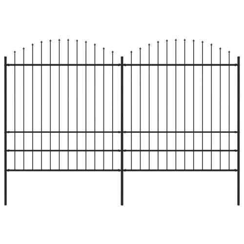 Vrtna ograda s ukrasnim kopljima (1,75-2) x 3,4 m čelična crna