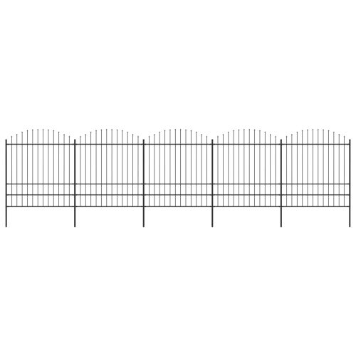 Vrtna ograda s ukrasnim kopljima (1,75-2) x 8,5 m čelična crna