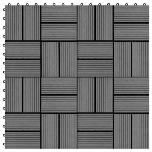 Pločice za trijem 22 kom 30 x 30 cm 2 m² WPC sive