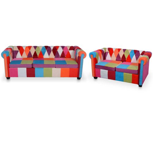 2-dijelni set sofa Chesterfield od tkanine