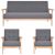 3-dijelni set sofa od tkanine tamnosivi
