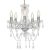 Luster s kristalnim perlama srebrni okrugli 5 x E14