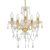Luster s kristalnim perlama zlatni okrugli 5 x E14