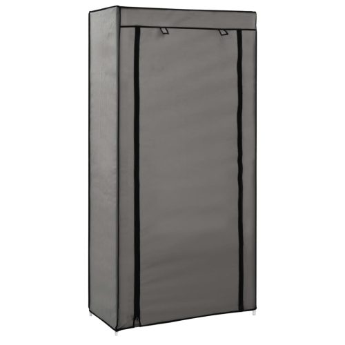 282430  Shoe Cabinet with Cover Grey 58x28x106 cm Fabric