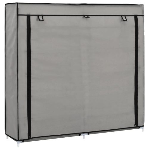 282434  Shoe Cabinet with Cover Grey 115x28x110 cm Fabric